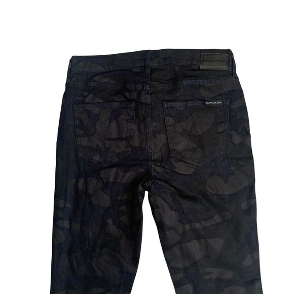 Calvin Klein Women's Size 28 Mid Rise Skinny Camo Print Button Fly Denim Jeans - Picture 8 of 16